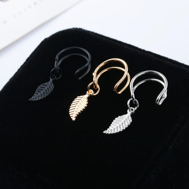 Tiny leaf U shape ear cuff