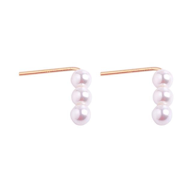 3pcs pearl clip on earrings