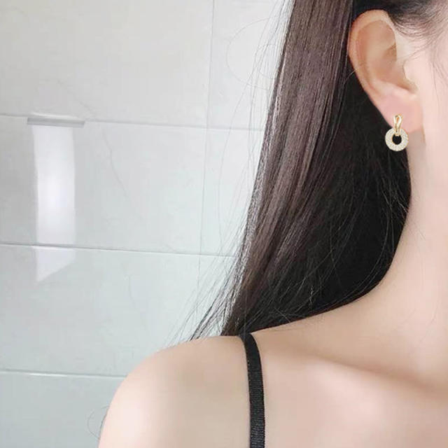 Diamond ring clip on earrings