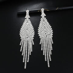 Vintage rhinestone setting long earrings