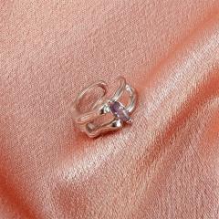 Color diamond c shape ear cuff
