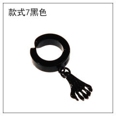 Black titanium steel unisex ear clip