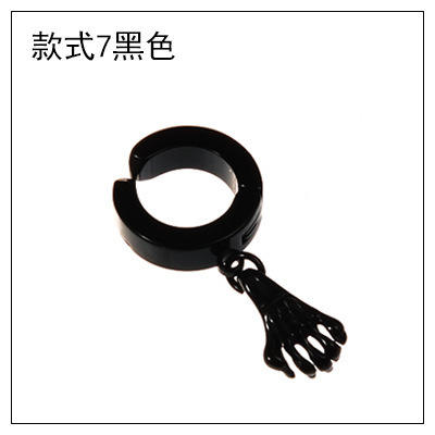Black titanium steel unisex ear clip