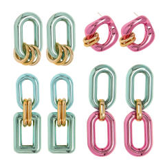 INS popular geometric chain earrings