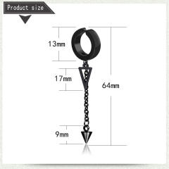Black triangle titanium steel tassel ear clip