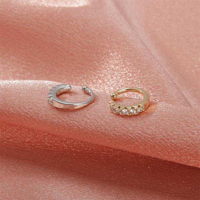 Rhinestone diamond C ear cuff