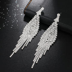 Vintage rhinestone setting long earrings