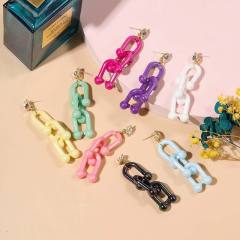 Candy color acrylic chain earrings