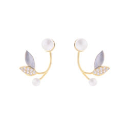 Korean fashion little leaf summer jacket ear studs