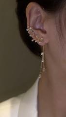 Delicate cubic zircon tassel ear wrap