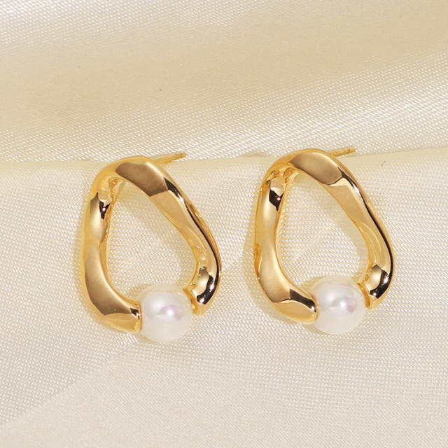 925 Sterling silver needle pearl clip on earrings