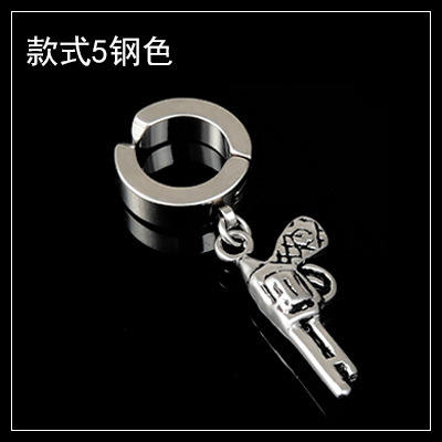 Black titanium steel unisex ear clip