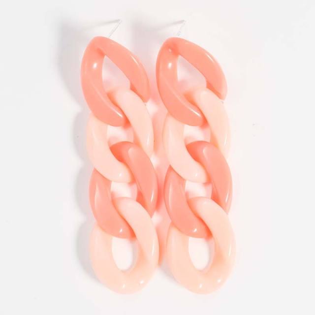 INS candy color acrylic chain dangle earrings