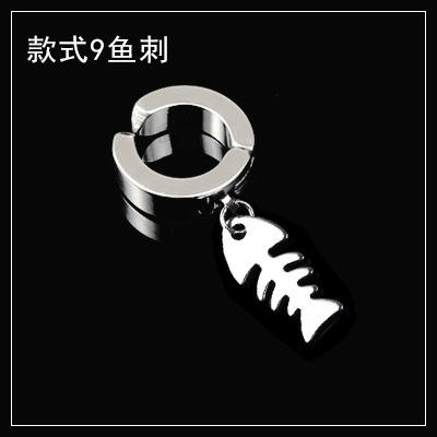 Black titanium steel unisex ear clip