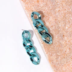 INS personalized electroplated UV acrylic chain earrings
