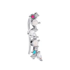 Color diamond opal ear cuff