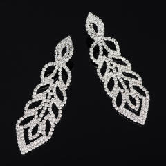 Vintage pave setting rhinestong dangle earrings
