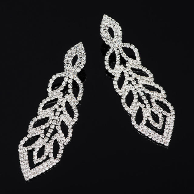 Vintage pave setting rhinestong dangle earrings