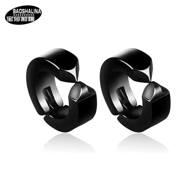 Black titanium steel ear clip