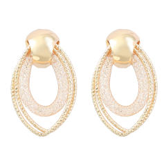 INS geometric oval shape ear studs