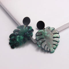 Famous acetate acrylic plate tree leaf earrings