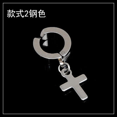 Black titanium steel unisex ear clip