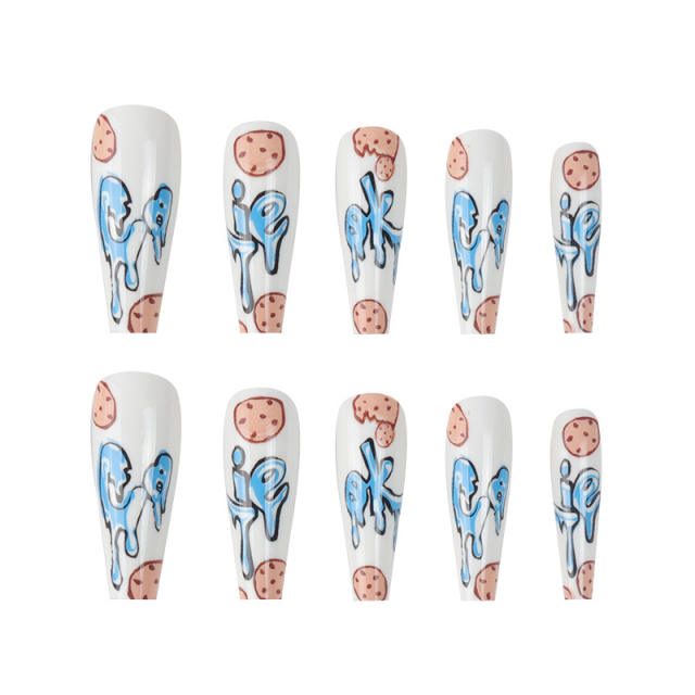24pcs cookies false nails