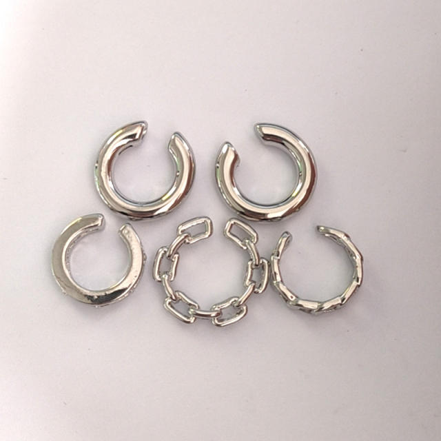 Fashion alloy ear cuff 5 pcs set