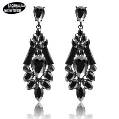 Luxury black color dangle earrings for women