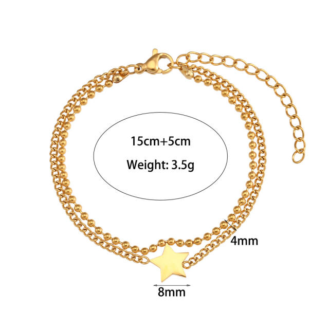 INS dainty layer stainless steel bracelet