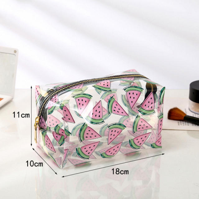 Korean fashion fruit design clear cosmetic bag