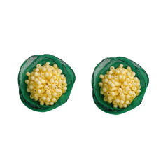 Summer handmade mesh seed beaded ear studs