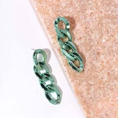 INS personalized electroplated UV acrylic chain earrings