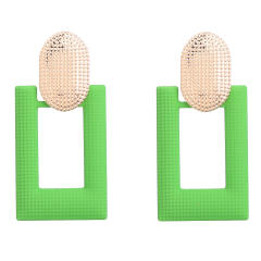 INS geometric spray paint square earrings