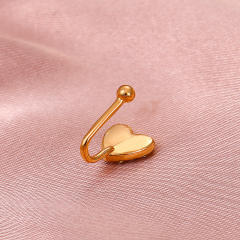 Diamond heart U shape ear cuff
