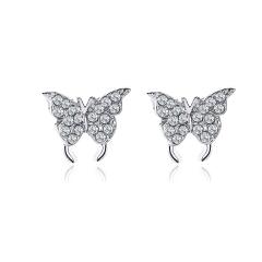 Diamond butterfly ear cuff ear studs