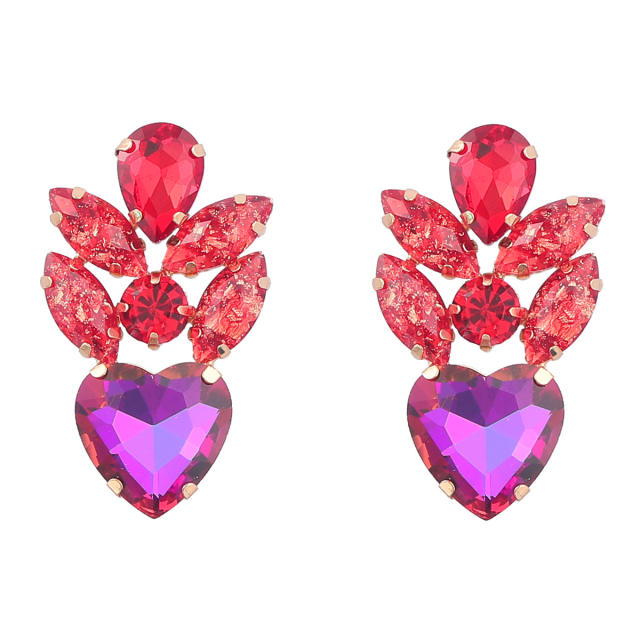 Colorful glass crystal statement earrings