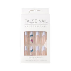 Sweet blue red butterfly women false nails