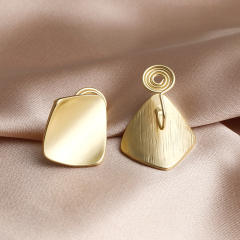 Matte gold color clip on earrings