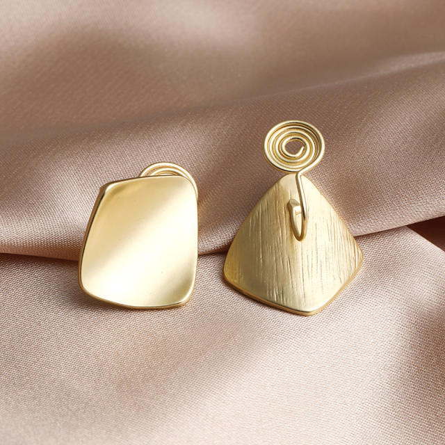 Matte gold color clip on earrings