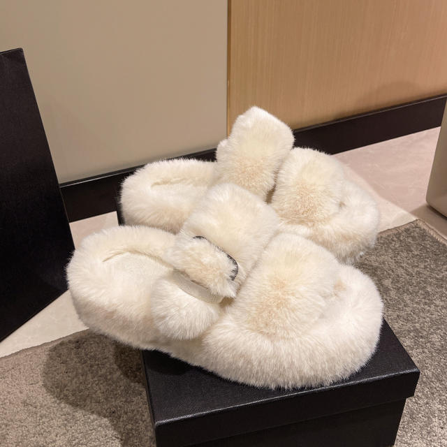 Platform fluffy  slippers