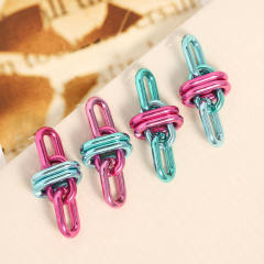 Luxury geometric chain shape earrings