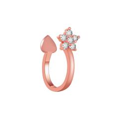 Tiny diamond flower ear cuff