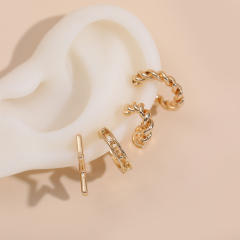 Five-pointed star alloy ear cuff 4 pcs set
