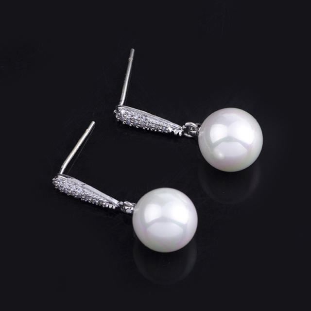 Delicate pearl drop earrings clip on earrings