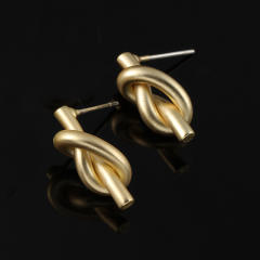 Matte knot clip on earrings