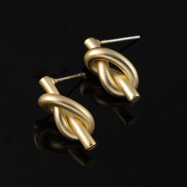 Matte knot clip on earrings