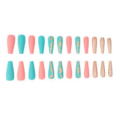 Contrast color false nails