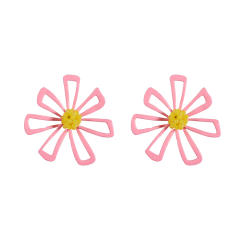 Natural hollow petal flower ear studs