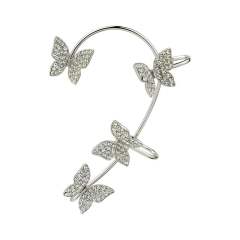 Rhinestone shiny butterfly ear wrap
